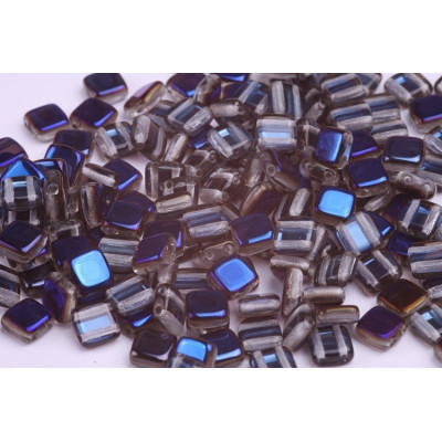 Czech Glass Tile Beads 6x6mm Crystal Azuro 29900 | 20 pcs