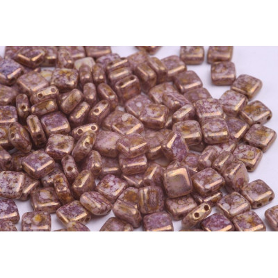 Rutkovsky Tile Beads White Senegal Purple 02020/15696 | 6x6mm