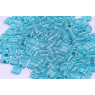 Light Aqua Tile Beads 60130 6x6mm | Czech Glass Beads
