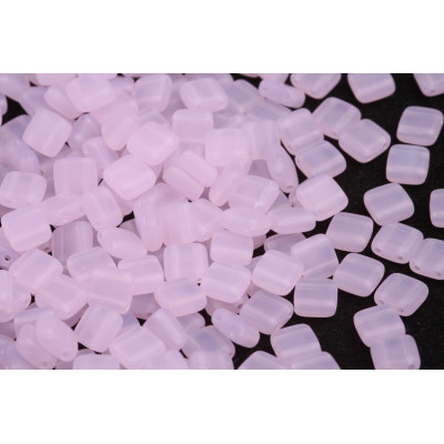 Pale Pink Matte Tile Beads 6x6mm 72200/84100 | Rutkovsky Czech Glass