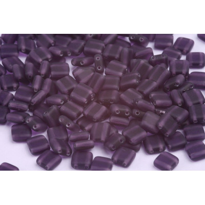 Matte Violet Czech Glass Tile Beads 6mm 20510/84100 | Rutkovsky
