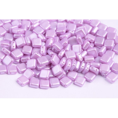 Tile Beads 6x6mm Pastel Light Rose 02010/25011 | Rutkovsky Glass