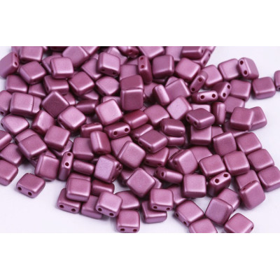 Tile Beads Pastel Burgundy 02010/25031 6mm Czech Glass | Rutkovsky