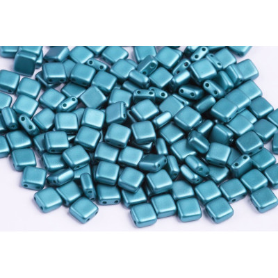 Tile Beads 6x6mm Pastel Emerald 02010/25043 | Czech Glass Beads