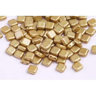 Tile Beads 6x6mm Pastel Lime 25021 | Czech Glass Beads