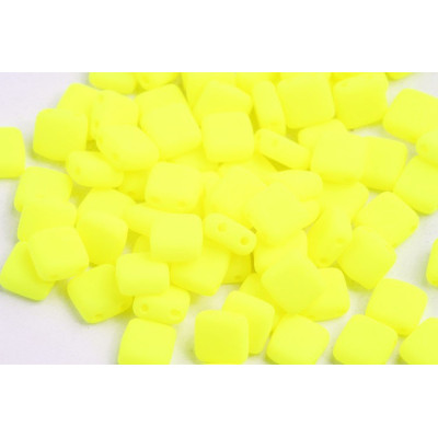 Neon Yellow Tile Beads 6x6mm 02010/25121 | Rutkovsky Czech Glass