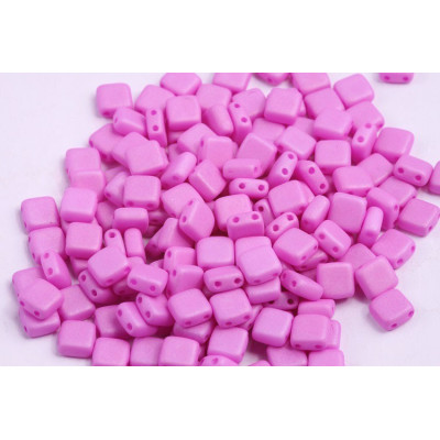 Orchid Silk Matt Tile Beads 6x6mm 02010/29575 | Rutkovsky Glass