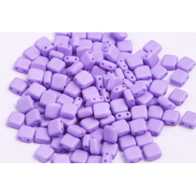 Czech Tile Beads 6x6mm Violet Silk Matt 29570 | Glass Beads