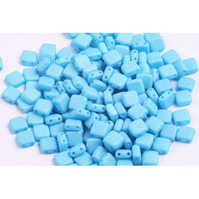 Tile Beads Cornflower Silk Matt 02010/29576 6x6mm | Czech Glass