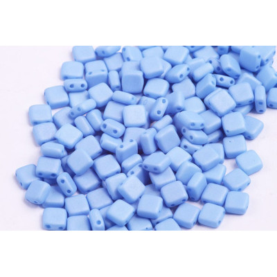 Tile Beads Light Sapphire Silk Matt 02010/29568 6x6mm | Glass Beads