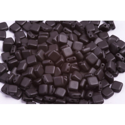 Tile Beads 6x6mm Black Silk Matte Halloween 02010/29572 | Rutkovsky