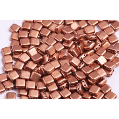Czech Tile Beads 6x6mm Bronze Copper 02010/01780 | Glass Beads