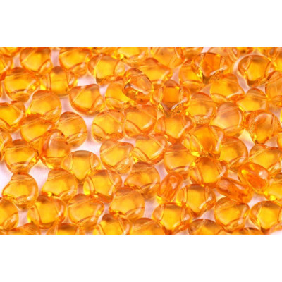 Matubo Ginko Czech Glass Two-Hole Beads – Topaz 7.5mm