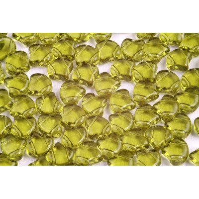 Olivine Matubo Ginko Two-Hole Czech Glass Beads - 7.5mm