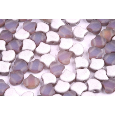 Matubo Ginko Beads 7.5mm Backlit Petroleum Mat 2-Hole Czech Glass