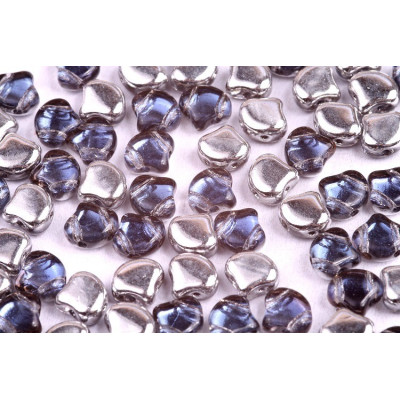 Matubo Ginko 2-Hole Beads 7.5mm - Backlit Periwinkle Czech Glass