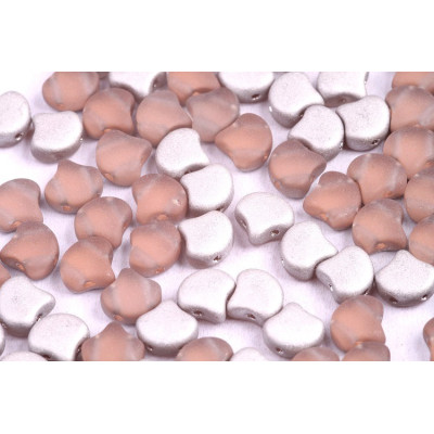 Matubo Ginko 2-Hole Beads 7.5mm - Backlit Peach Mat