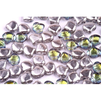 Matubo Ginko Beads 7.5mm Backlit Uranium - Two-Hole Czech Glass