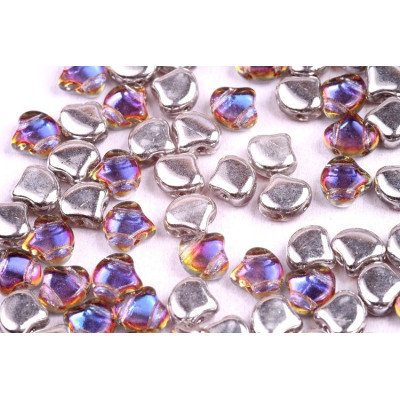 Matubo Ginko Beads 7.5mm Backlit Vapor - Iridescent Czech Glass