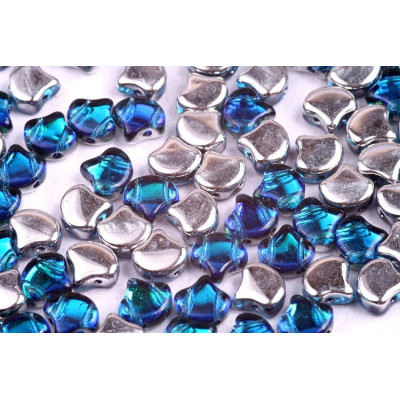 Matubo Ginko 7.5mm Beads Aquamarine Backlit Petroleum - 20pcs