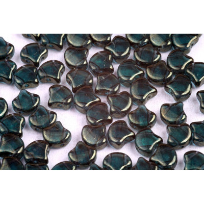 Matubo Ginko Beads 7.5mm Emerald Red Luster | 2-Hole Czech Glass