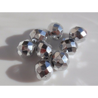 Chrome Fire Polished Beads 10mm | Czech Glass Rutkovsky