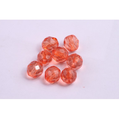 Fire Polished Beads 10mm Orange 347 | Czech Glass Rutkovsky