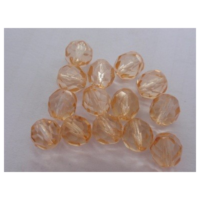 Fire Polished Beads 8mm Peach Beige 1408 | Rutkovsky Czech Glass