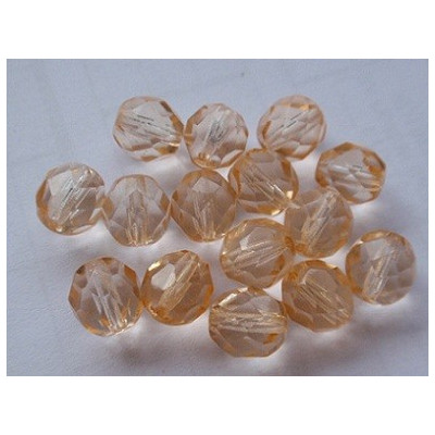 Fire Polished Beads 8mm Peach 1443 | Rutkovsky Czech Glass