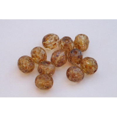Czech Fire Polished Beads 8mm Beige 2274 | Rutkovsky Glass