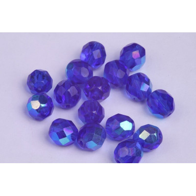 Fire Polished Beads 8mm Royal Blue AB 4265 | Rutkovsky Czech Glass