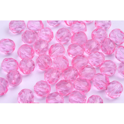 Fire Polished Beads 8mm Transparent Pink 4601 | Rutkovsky Glass