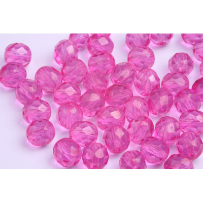 Fire Polished Beads 8mm Fuchsia 4606 | Rutkovsky Czech Glass