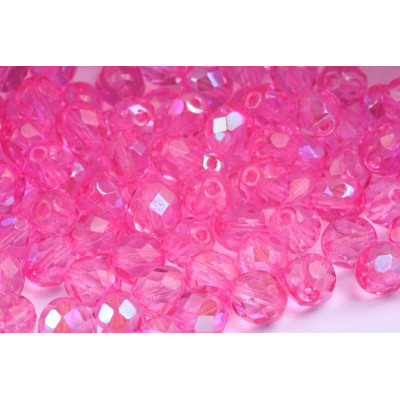 Fuchsia Pink Fire Polished Beads 8mm 5284 | Czech Glass Beads