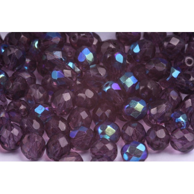 Fire Polished Beads 8mm Violet AB 5290 | Rutkovsky Czech Glass