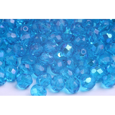 Fire Polished Beads 8mm Aqua Blue 5292 | Czech Glass Beads