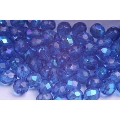 Czech Fire Polished Beads 8mm Blue 5294 | Rutkovsky Glass