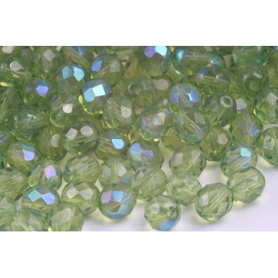 Fire Polished Beads 8mm Peridot AB 5297 | Rutkovsky Czech Glass