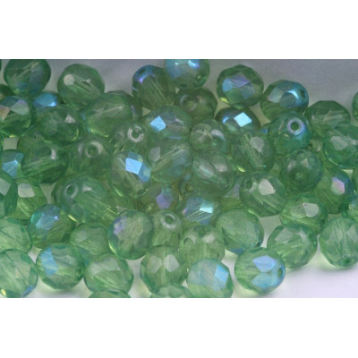 Fire Polished Beads 8mm Peridot Green AB 5298 | Czech Glass