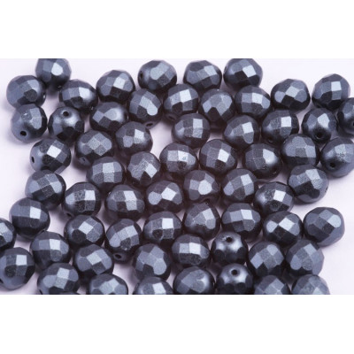 Fire Polished Beads 8mm Pastel Dark Grey Hematite 02010/25037