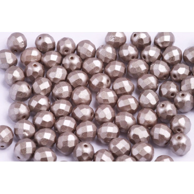 Fire Polished Beads 8mm Pastel Light Brown Coco 25005 | Rutkovsky