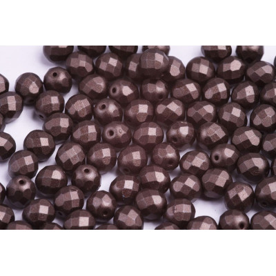 Fire Polished Beads 8mm Pastel Dark Brown Bronze 02010/25036