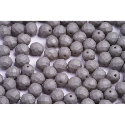 Fire Polished Beads 8mm Grey Silk Matt 02010/29566 | Glass Beads