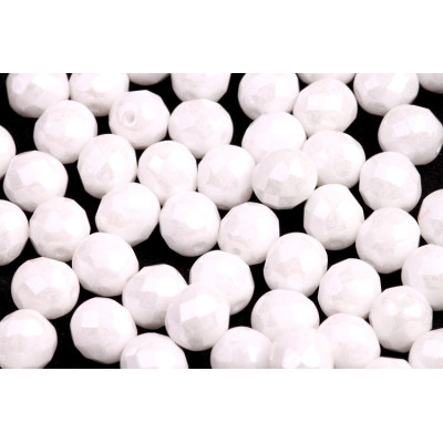 Fire Polished Beads 8mm Chalk White Luster 03000/14400 | Glass Beads