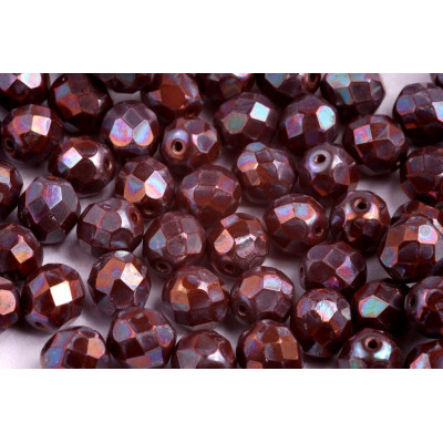 Czech Fire Polished Beads 8mm Brown Nebula 13010/15001 | Rutkovsky