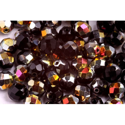 Fire Polished Beads 8mm Jet Marea 23980/28001 | Rutkovsky Glass
