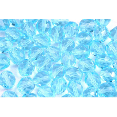 Fire Polished Beads 8mm Transparent Light Blue 60010 | Glass Beads