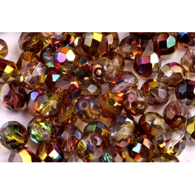 Fire Polished Beads 8mm Magic Yellow Brown 00030/28137/95400