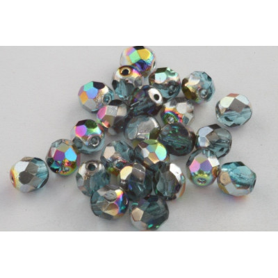 Firepolished Round Beads 7mm N. 3319 Chrome