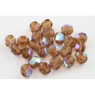 Firepolished Round Beads 7mm N. 3323 Brown